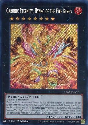 Garunix Eternity, Hyang of the Fire Kings (Secret Rare) (RA05-EN052) - Secret Rare - Rarity Collection 5