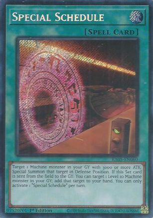 Special Schedule (Secret Rare) (RA05-EN060) - Secret Rare - Rarity Collection 5