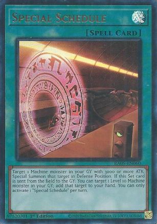 Special Schedule (Ultra Rare) (RA05-EN060) - Ultra Rare - Rarity Collection 5