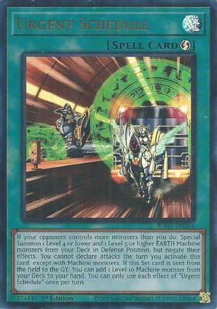 Urgent Schedule (Ultra Rare) (RA05-EN064) - Ultra Rare - Rarity Collection 5
