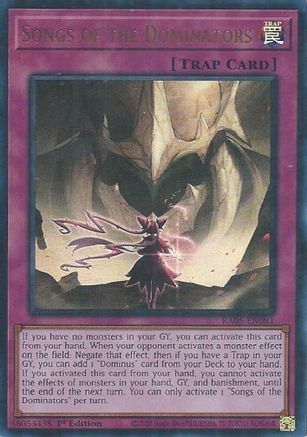 Songs of the Dominators (Ultra Rare) (RA05-EN081) - Ultra Rare - Rarity Collection 5