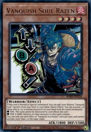 Vanquish Soul Razen (RA05-EN134) - Ultra Rare - Rarity Collection 5