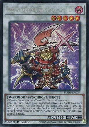 Legendary Six Samurai - Shi En (BLGG-EN007) - Secret Rare - Battles of Legend: Glorious Gallery