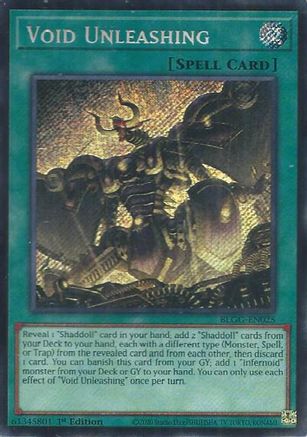 Void Unleashing (BLGG-EN025) - Secret Rare - Battles of Legend: Glorious Gallery