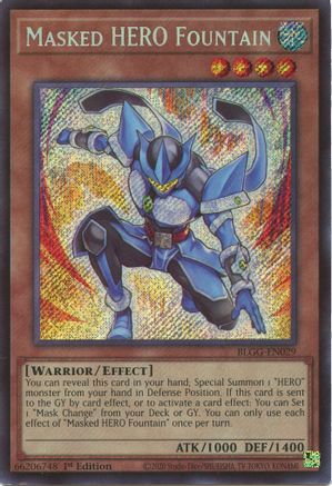 Masked HERO Fountain (BLGG-EN029) - Secret Rare - Battles of Legend: Glorious Gallery