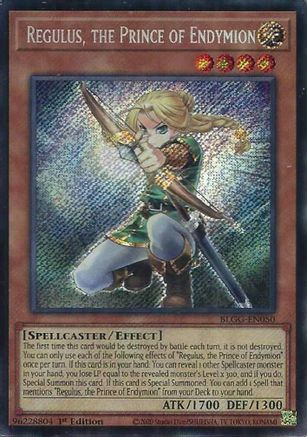 Regulus, the Prince of Endymion (BLGG-EN050) - Secret Rare - Battles of Legend: Glorious Gallery