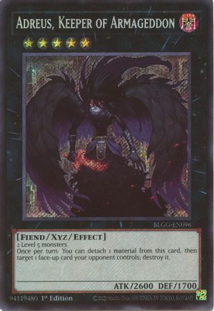 Adreus, Keeper of Armageddon (BLGG-EN096) - Secret Rare - Battles of Legend: Glorious Gallery