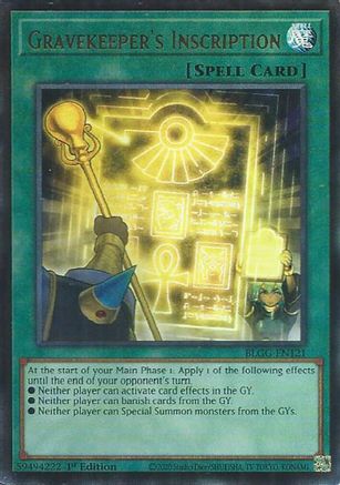 Gravekeeper's Inscription (BLGG-EN121) - Ultra Rare - Battles of Legend: Glorious Gallery