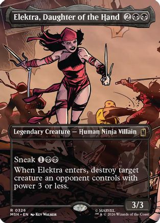 Elektra, Daughter of the Hand (Borderless) (MSH-326) - Marvel Super Heroes - Foil