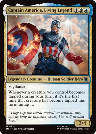 Captain America, Living Legend (MSH-210) - Marvel Super Heroes - Foil