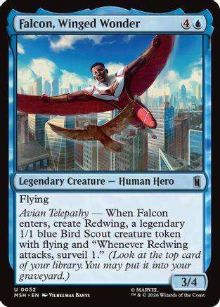 Falcon, Winged Wonder (MSH-052) - Marvel Super Heroes - Foil