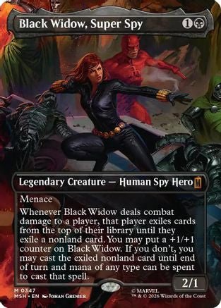 Black Widow, Super Spy (Borderless) (0347) (MSH-347) - Marvel Super Heroes - Foil