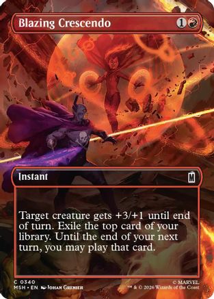Blazing Crescendo (Borderless) (MSH-340) - Marvel Super Heroes - Foil