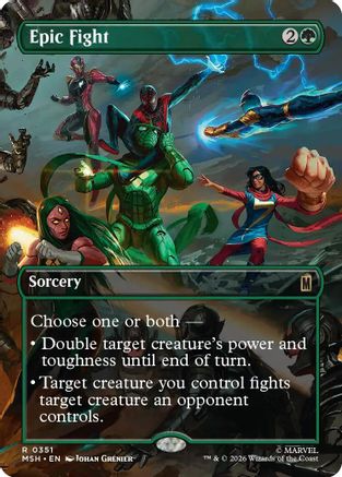 Epic Fight (Borderless) (MSH-351) - Marvel Super Heroes - Foil