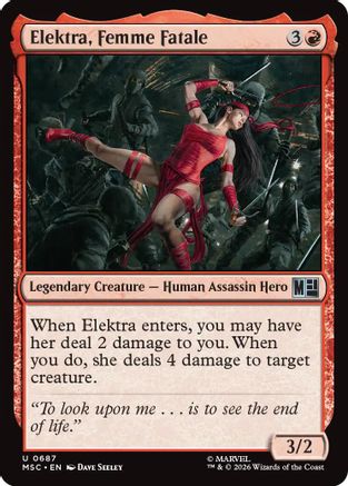Elektra, Femme Fatale (MSC-687) - Commander: Marvel Super Heroes - Foil
