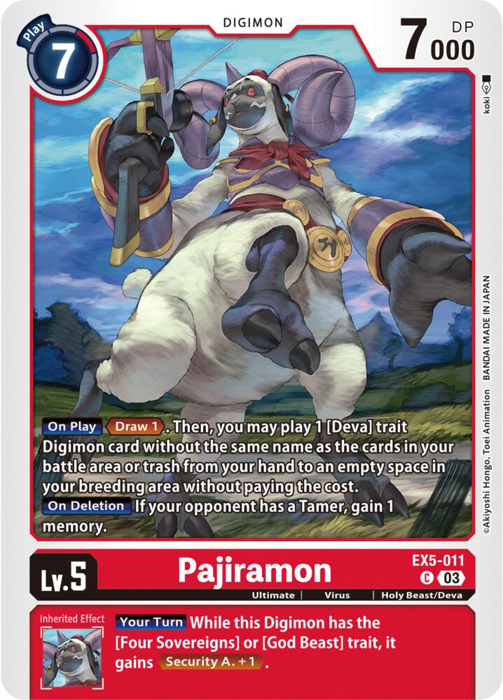 Pajiramon EX5-011 C (Animal Colosseum) 