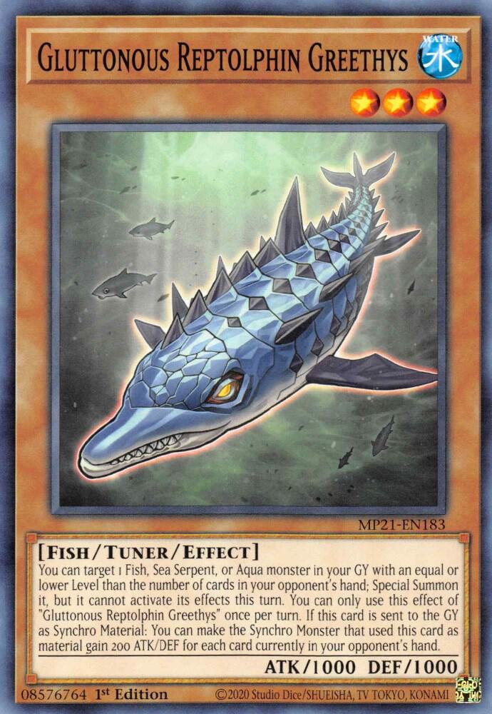Gluttonous Reptolphin Greethys MP21-EN183 (2021 Tin of Ancient Battles)  - 1st Edition