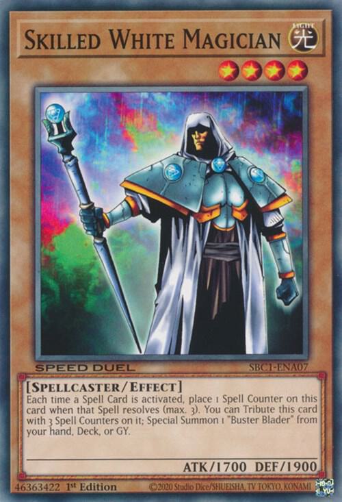Skilled White Magician SBC1-ENA07 (Speed Duel: Streets of Battle City)  - 1st Edition