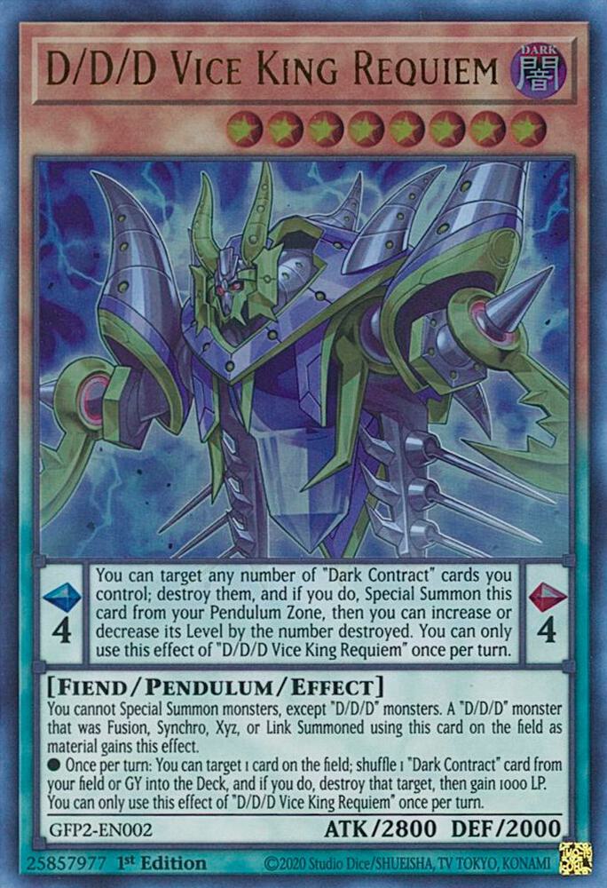 D/D/D Vice King Requiem GFP2-EN002 (Ghosts From the Past: The 2nd Haunting)  - 1st Edition