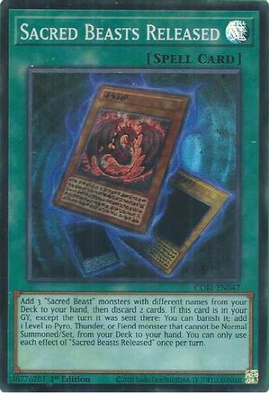 Sacred Beasts Released (CORI-EN047) - Super Rare - Chaos Origins