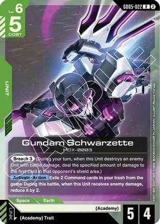 Gundam Schwarzette (GD05-022) - Holofoil - Freedom Ascension