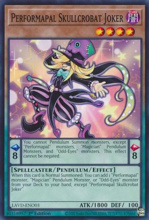 Performapal Skullcrobat Joker (LAVD-ENO03) - Common - Legendary Arc-V Decks