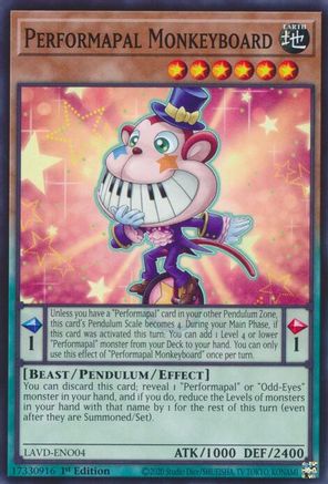Performapal Monkeyboard (LAVD-ENO04) - Common - Legendary Arc-V Decks