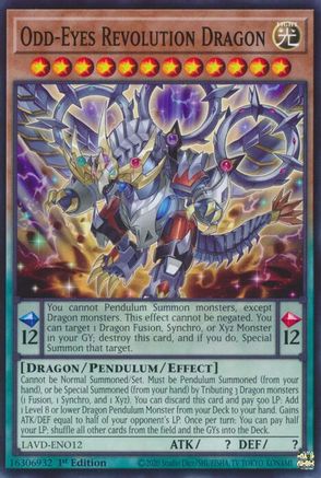 Odd-Eyes Revolution Dragon (LAVD-ENO12) - Common - Legendary Arc-V Decks
