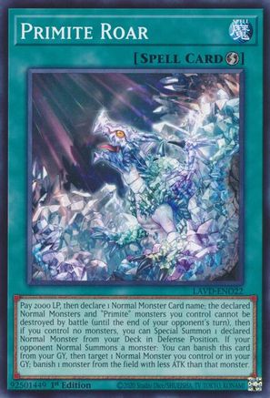 Primite Roar (LAVD-ENO22) - Common - Legendary Arc-V Decks