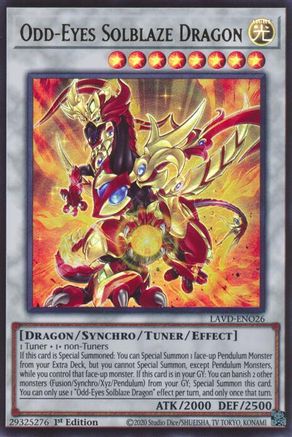 Odd-Eyes Solblaze Dragon (LAVD-ENO26) - Ultra Rare - Legendary Arc-V Decks