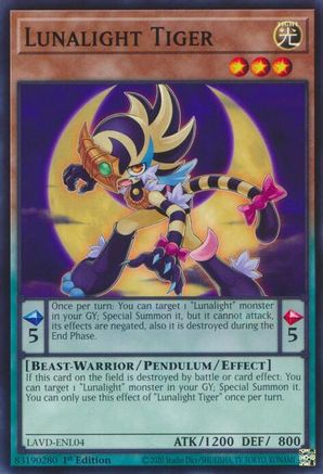 Lunalight Tiger (LAVD-ENL04) - Common - Legendary Arc-V Decks