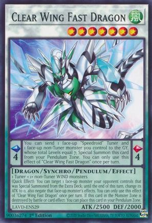 Clear Wing Fast Dragon (LAVD-ENS29) - Common - Legendary Arc-V Decks