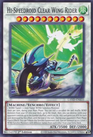 Hi-Speedroid Clear Wing Rider (LAVD-ENS33) - Common - Legendary Arc-V Decks