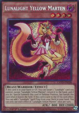 Lunalight Yellow Marten (Secret Rare) (LAVD-ENL08) - Secret Rare - Legendary Arc-V Decks