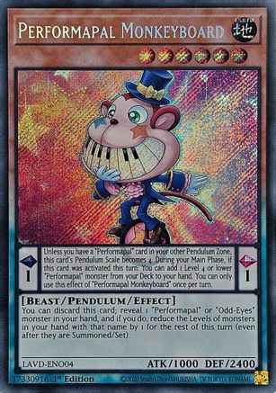Performapal Monkeyboard (Secret Rare) (LAVD-ENO04) - Secret Rare - Legendary Arc-V Decks