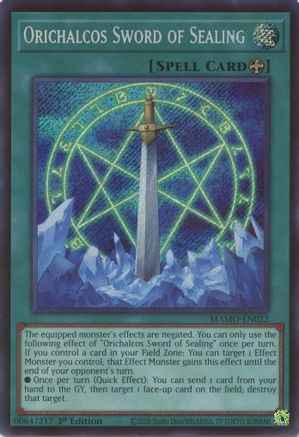 Orichalcos Sword of Sealing (Secret Rare) (MAMO-EN022) - Secret Rare - Magnificent Monsters