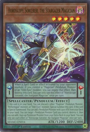 Horoscope Sorcerer, the Stargazer Magician (MAMO-EN014) - Ultra Rare - Magnificent Monsters