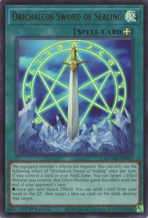 Orichalcos Sword of Sealing (MAMO-EN022) - Ultra Rare - Magnificent Monsters