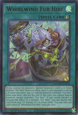 Whirlwind Fur Hire (MAMO-EN106) - Ultra Rare - Magnificent Monsters