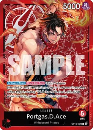 Portgas.D.Ace (Ace Deck) (OP16-001) - Foil Leader - Set Sail Deck Set