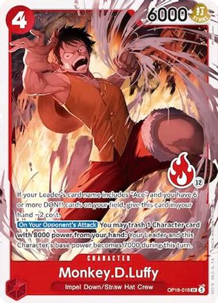 Monkey.D.Luffy (OP16-015) (Ace Deck) (OP16-015) - Normal Super Rare - Set Sail Deck Set