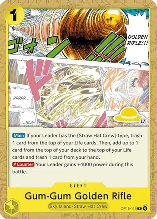 Gum-Gum Golden Rifle (Luffy Deck) (OP15-116) - Normal Rare - Set Sail Deck Set