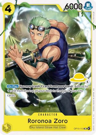 Roronoa Zoro (Luffy Deck) (OP15-113) - Normal Super Rare - Set Sail Deck Set
