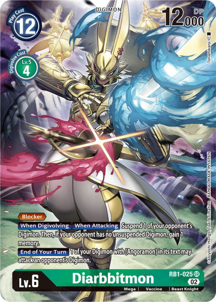 Diarbbitmon Textured Alternate Art RB1-025 SR (Resurgence Booster)  - Foil