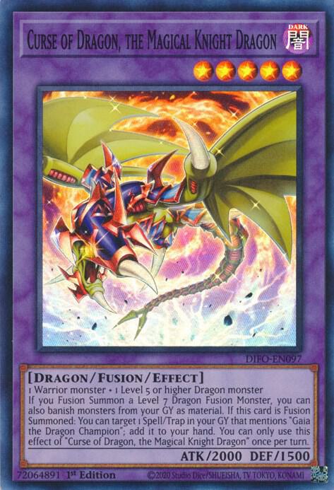 Curse of Dragon, the Magical Knight Dragon DIFO-EN097 (Dimension Force)  - 1st Edition