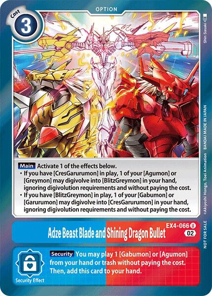 Adze Beast Blade and Shining Dragon Bullet Alternate Art EX4-066 U (Alternative Being Booster)  - Foil