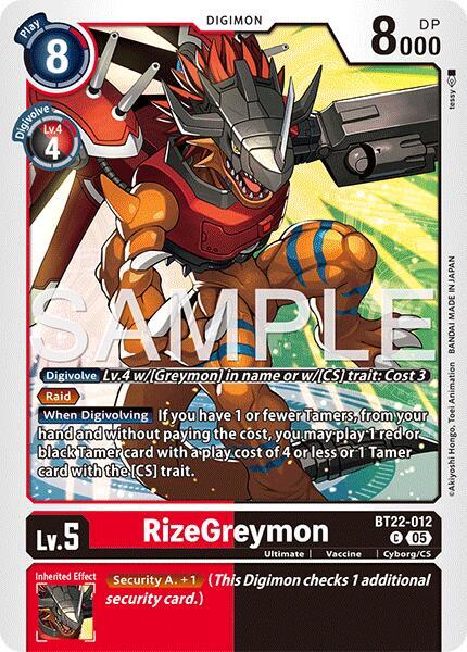 RizeGreymon BT22-012 C (Cyber Eden) 