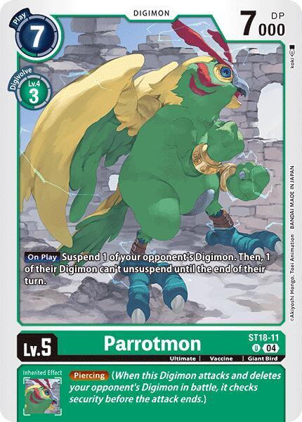 Parrotmon ST18-11 U (Starter Deck 18: Guardian Vortex) 