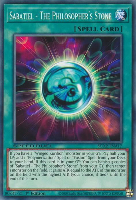 Sabatiel The Philosophers Stone SGX2-ENA17 (Speed Duel GX: Midterm Paradox)  - 1st Edition