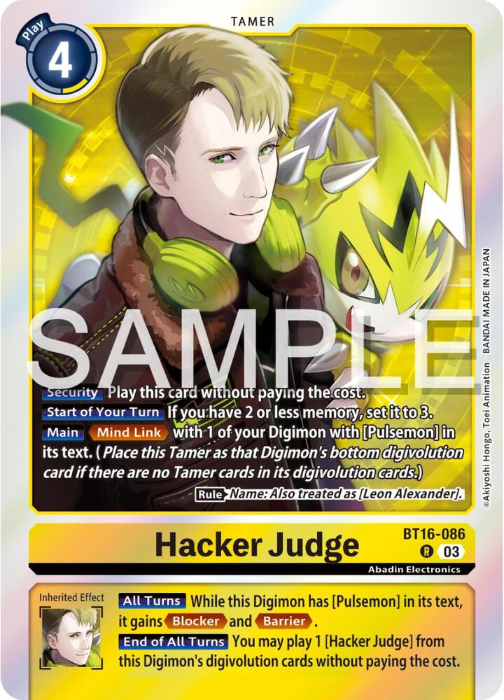Hacker Judge BT16-086 R (Beginning Observer)  - Foil